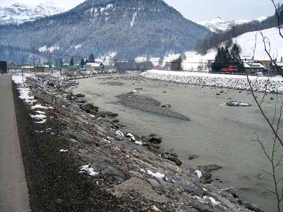 Bregenzerach in the village of Au immediately after the flood in August 2005