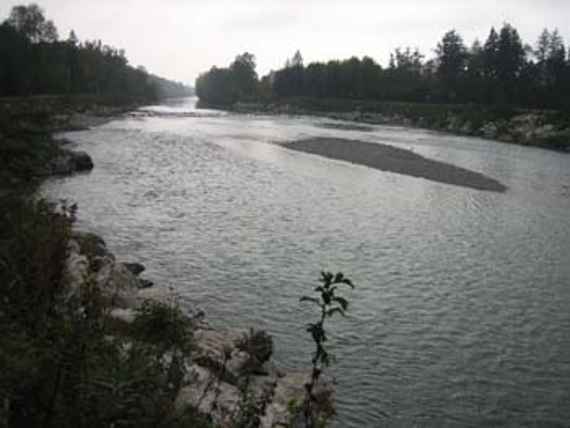 Underwater view against the flow direction.