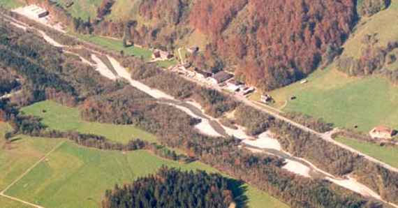 Luftbild: Ausschnitt der Strecke vor Umsetzung der Maßnahmen.