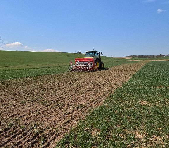 Traktor auf einem Feld