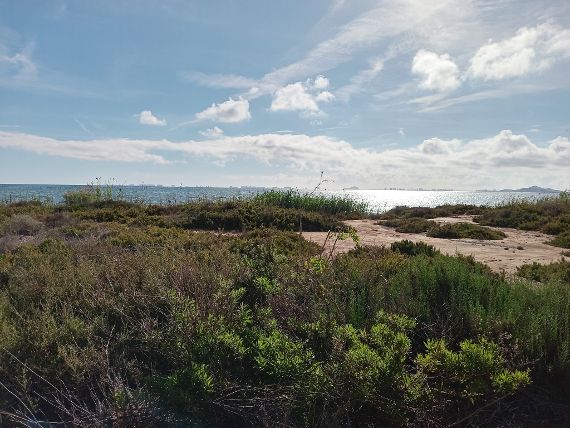 Blick auf die Salzwasserlagune Mar Menor südöstlich von Murcia